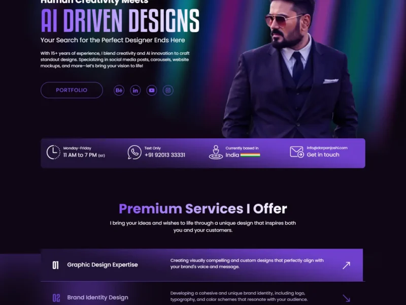 Darpan Joshi – Personal Brand Website Design & UI/UX Optimization